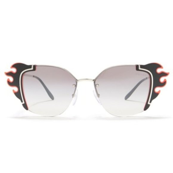 Prada Irregular Fire Flame 64mm Cat Eye Sunglasses - Picture 2 of 4